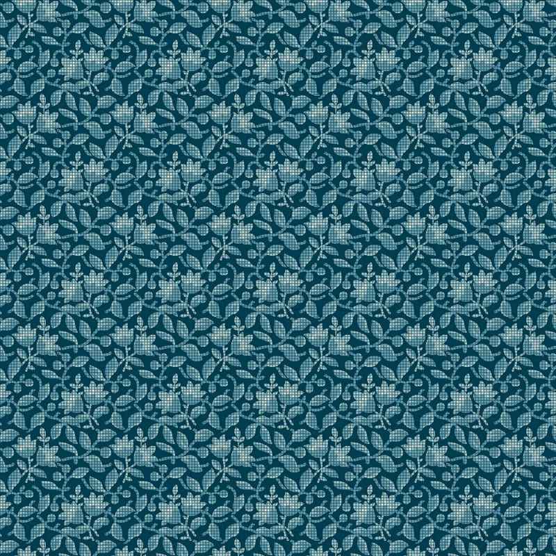 Tissu Patchwork Beach House Bougainvillea Blue