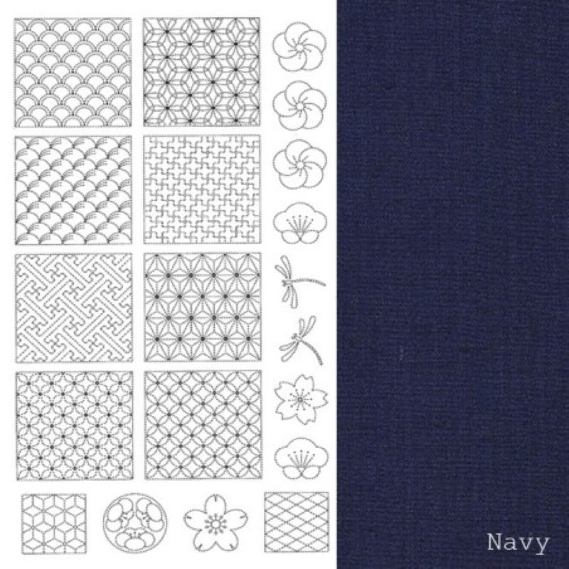 Panneau Sashiko n°1_ Marine