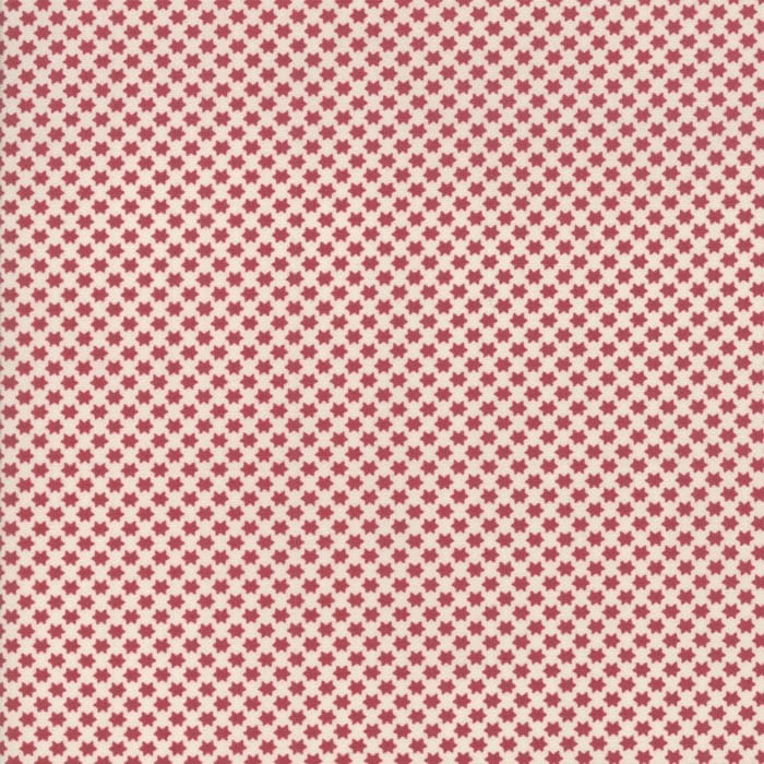 Tissu Patchwork Noël _ Fleur de Noel Etoile rouge sur fond crème