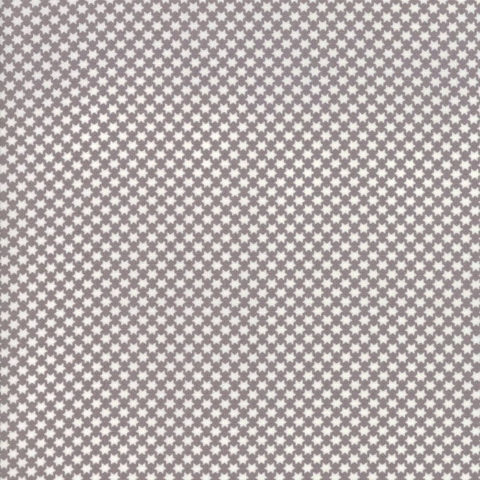 Tissu Patchwork Noël _ Fleur de Noel Etoile crème sur fond gris taupe, Coupon