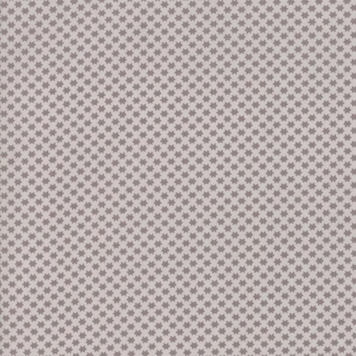 Tissu Patchwork Noël _ Fleur de Noel Etoile gris taupe sur fond gris perle, Coupon