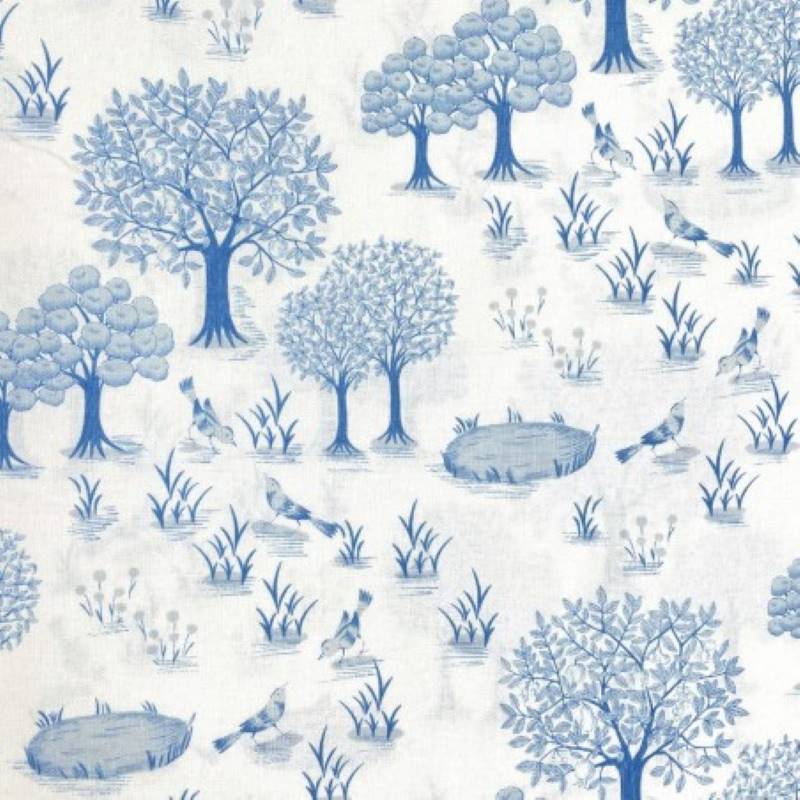 Tissu Japonais Words of Forest Bleu,