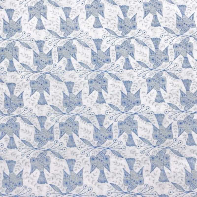 Tissu Japonais Hope Bird Bleu,