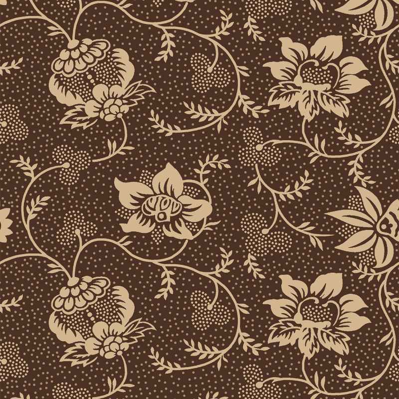 Tissu Patchwork Colour Poetry Fleur Marron,Coupon