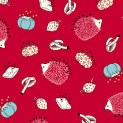 Tissu Patchwork Sew What _ Pin Cushion Toss _ Red