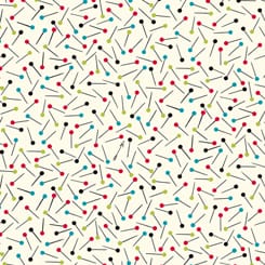 Tissu Patchwork Sew What - Tossed Pins Cream